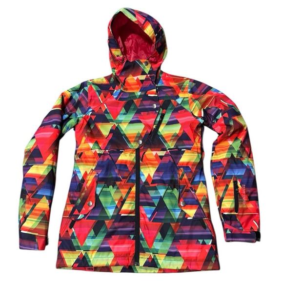 2010s Gsou Snow Geometric 10K Waterproof Ski Jacket snowboard winter Small - Picture 2 of 16